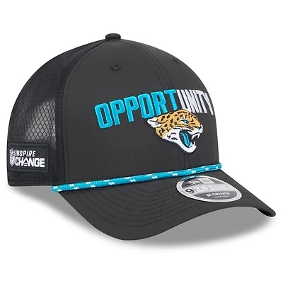 Men's New Era Black Jacksonville Jaguars 2025 Inspire Change 9FORTY M-Crown Adjustable Hat