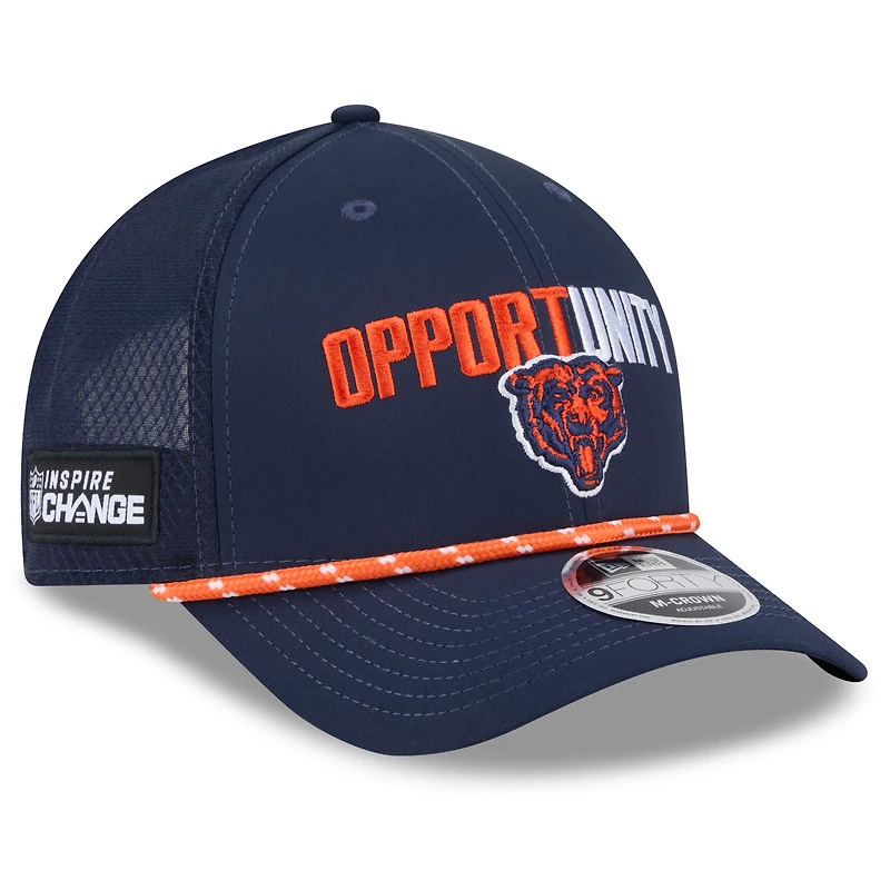 Men's New Era Navy Chicago Bears 2025 Inspire Change 9FORTY M-Crown Adjustable Hat