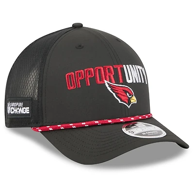 Men's New Era Black Arizona Cardinals 2025 Inspire Change 9FORTY M-Crown Adjustable Hat