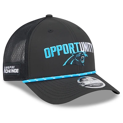 Men's New Era Black Carolina Panthers 2025 Inspire Change 9FORTY M-Crown Adjustable Hat