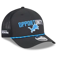 Men's New Era Black Detroit Lions 2025 Inspire Change 9FORTY M-Crown Adjustable Hat