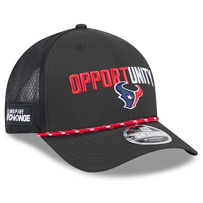 Men's New Era Black Houston Texans 2025 Inspire Change 9FORTY M-Crown Adjustable Hat
