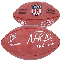 Jalen Hurts & Nick Foles Philadelphia Eagles Autographed Wilson Duke Football with "SB LIX MVP" & "SB LII MVP" Inscriptions