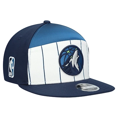 Youth New Era  White/Navy Minnesota Timberwolves 2025 NBA Tip Off Split Panel 9FIFTY Snapback Hat