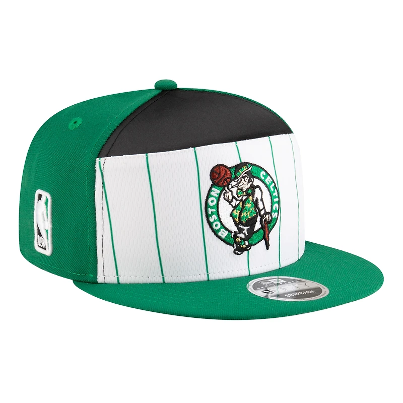 Youth New Era  White/Kelly Green Boston Celtics 2025 NBA Tip Off Split Panel 9FIFTY Snapback Hat