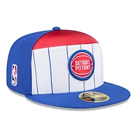Men's New Era  White/Blue Detroit Pistons 2025 NBA Tip Off Split Panel 59FIFTY Fitted Hat