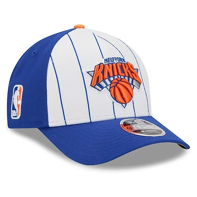 Men's New Era  White/Blue New York Knicks 2025 NBA Tip Off M-Crown A-Frame 9FORTY Adjustable Hat