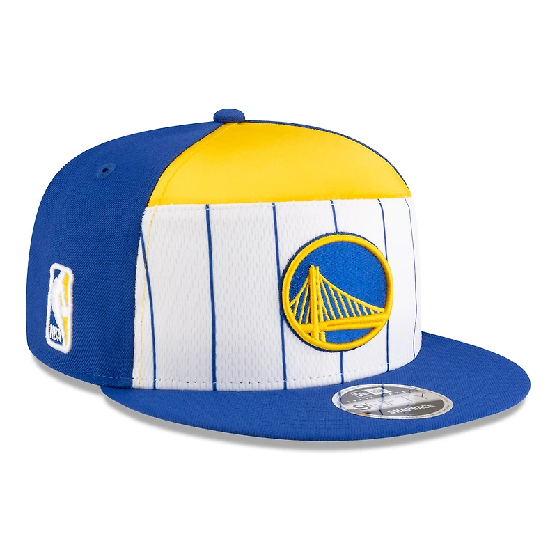 Men's New Era  White/Royal Golden State Warriors 2025 NBA Tip Off Split Panel 9FIFTY Snapback Hat