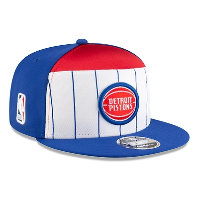 Men's New Era  White/Blue Detroit Pistons 2025 NBA Tip Off Split Panel 9FIFTY Snapback Hat