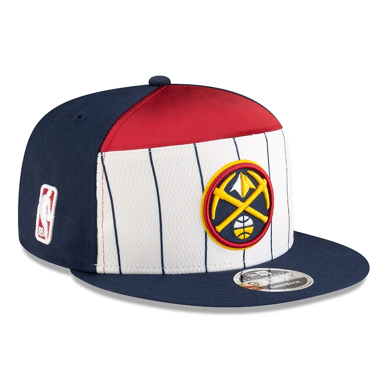 Men's New Era  White/Navy Denver Nuggets 2025 NBA Tip Off Split Panel 9FIFTY Snapback Hat