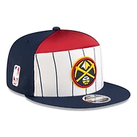 Men's New Era  White/Navy Denver Nuggets 2025 NBA Tip Off Split Panel 9FIFTY Snapback Hat