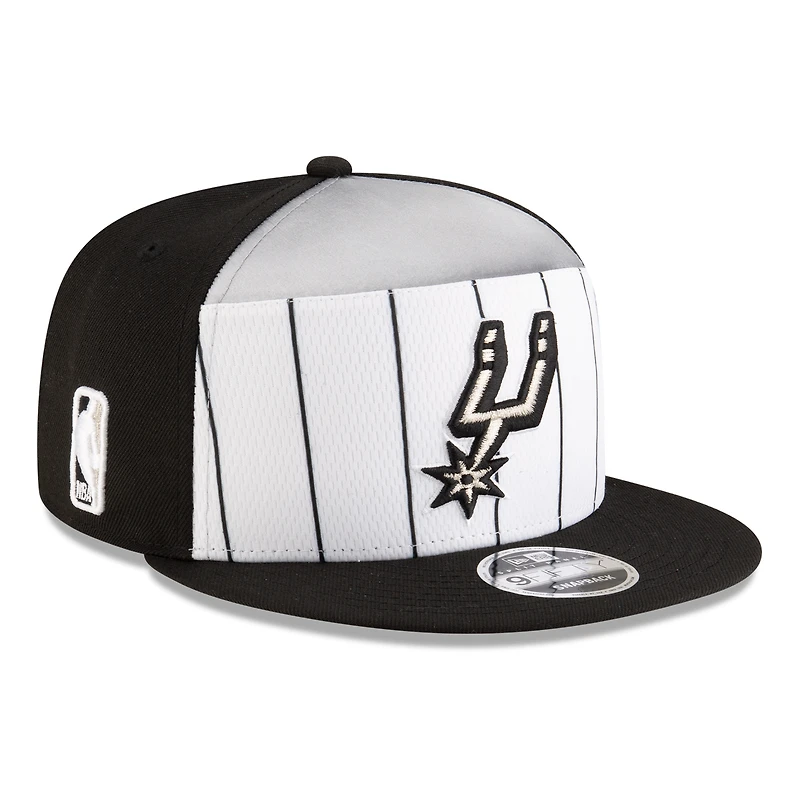 Men's New Era  White/Black San Antonio Spurs 2025 NBA Tip Off Split Panel 9FIFTY Snapback Hat