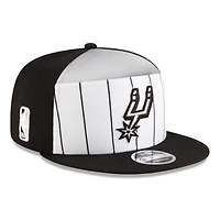 Men's New Era  White/Black San Antonio Spurs 2025 NBA Tip Off Split Panel 9FIFTY Snapback Hat