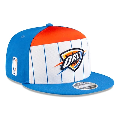 Men's New Era  White/Blue Oklahoma City Thunder 2025 NBA Tip Off Split Panel 9FIFTY Snapback Hat