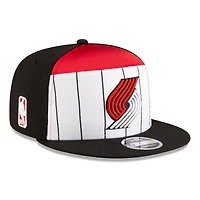 Men's New Era  White/Black Portland Trail Blazers 2025 NBA Tip Off Split Panel 9FIFTY Snapback Hat