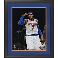 Carmelo Anthony New York Knicks Autographed Framed 16" x 20" Tapping Head Celebration Photograph
