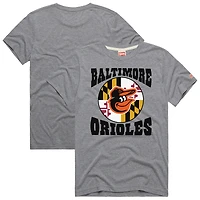Men's Homage  Gray Baltimore Orioles Hyper Local Tri-Blend T-Shirt