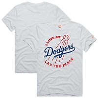Men's Homage  Ash Los Angeles Dodgers Hyper Local Tri-Blend T-Shirt