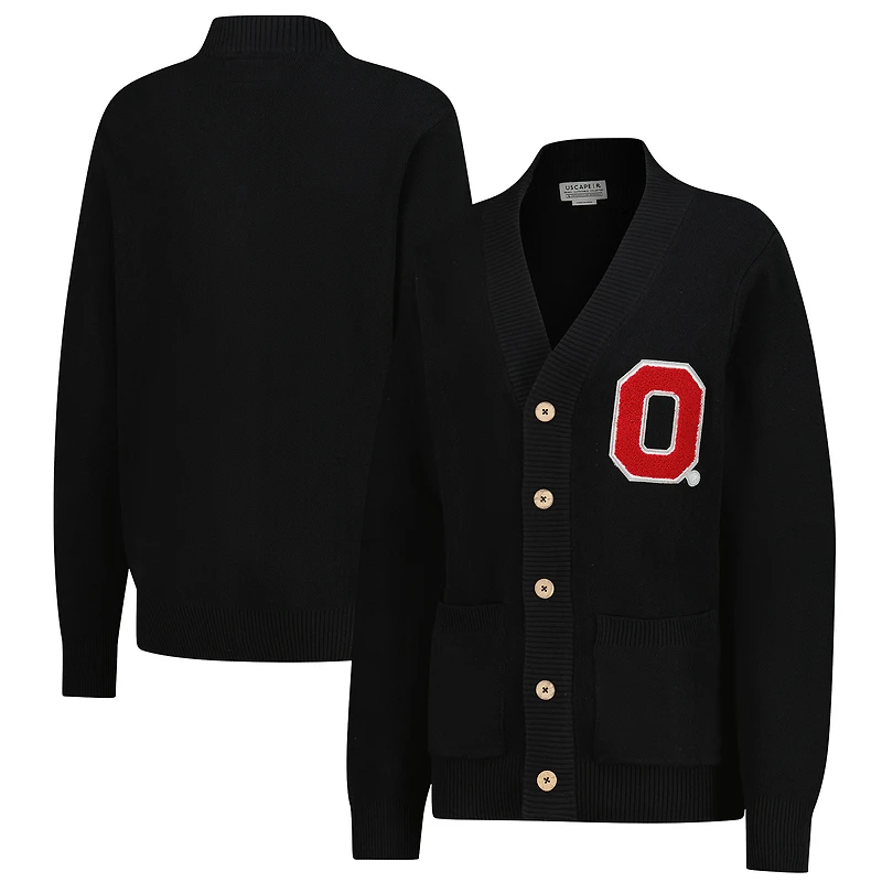 Unisex Uscape Apparel Black Ohio State Buckeyes Chenille Patch Cardigan