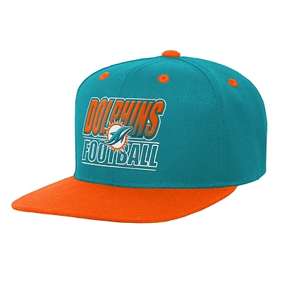 Youth Outerstuff Aqua Miami Dolphins Team Gradient Deadstock Adjustable Hat