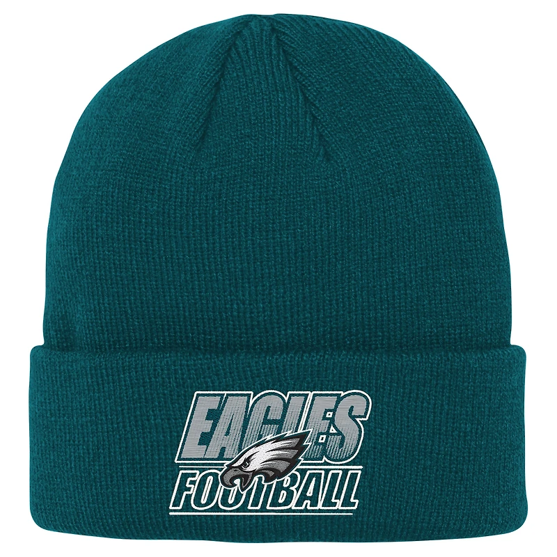 Youth Outerstuff Midnight Green Philadelphia Eagles Team Gradient Cuffed Knit Hat