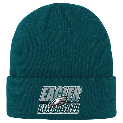 Youth Outerstuff Midnight Green Philadelphia Eagles Team Gradient Cuffed Knit Hat