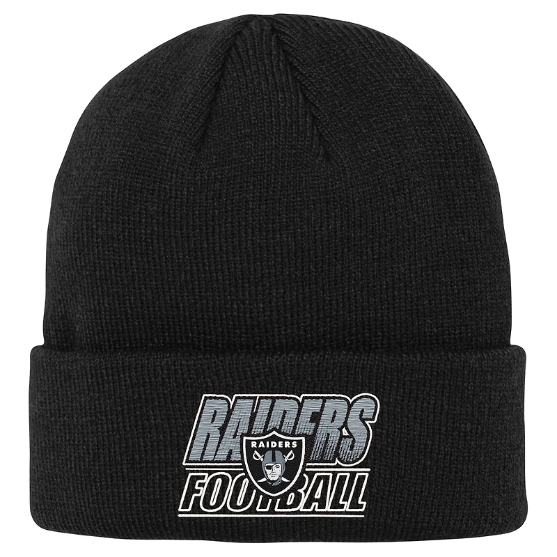 Youth Outerstuff  Black Las Vegas Raiders Team Gradient Cuffed Knit Hat