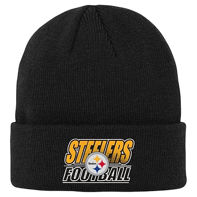 Youth Outerstuff  Black Pittsburgh Steelers Team Gradient Cuffed Knit Hat