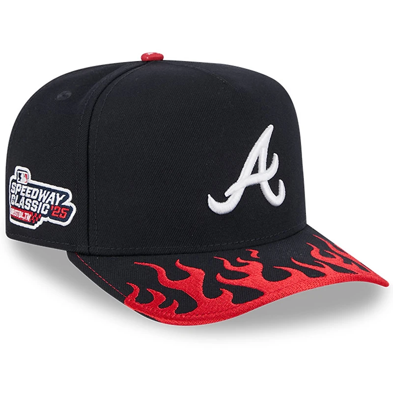 Men's New Era Navy Atlanta Braves 2025 MLB Speedway Classic A-Frame 59FIFTY Fitted Hat