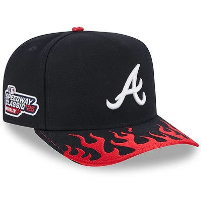 Men's New Era Navy Atlanta Braves 2025 MLB Speedway Classic A-Frame 59FIFTY Fitted Hat
