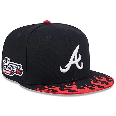 Men's New Era Navy Atlanta Braves 2025 MLB Speedway Classic 9FIFTY Snapback Hat