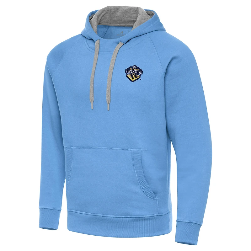 Men's Antigua  Powder Blue El Paso Locomotive FC Victory Raglan Pullover Hoodie