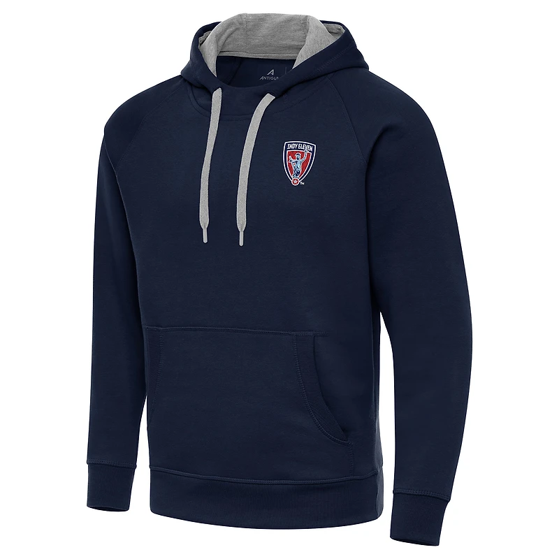 Men's Antigua  Navy Indy Eleven Victory Raglan Pullover Hoodie