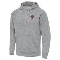 Men's Antigua  Heather Gray Indy Eleven Victory Raglan Pullover Hoodie