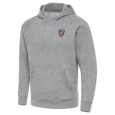 Men's Antigua  Heather Gray Indy Eleven Victory Raglan Pullover Hoodie