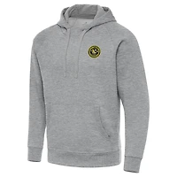 Men's Antigua  Heather Gray Pittsburgh Riverhounds SC Victory Raglan Pullover Hoodie