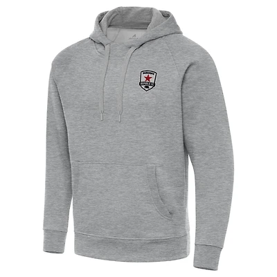 Men's Antigua Heather Gray Sacramento Republic FC Victory Raglan Pullover Hoodie