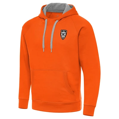 Men's Antigua Orange Orange County SC Victory Raglan Pullover Hoodie