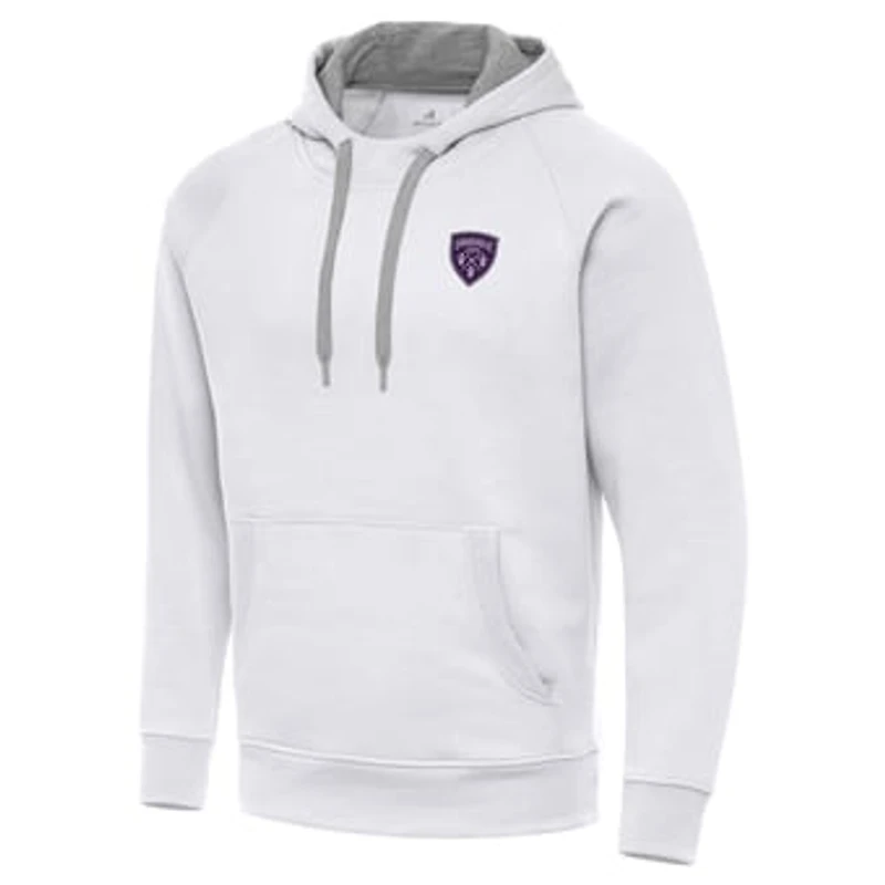 Men's Antigua  White Louisville City FC Victory Raglan Pullover Hoodie