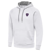 Men's Antigua  White Louisville City FC Victory Raglan Pullover Hoodie