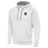 Men's Antigua  White Louisville City FC Victory Raglan Pullover Hoodie