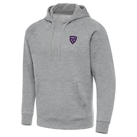 Men's Antigua  Heather Gray Louisville City FC Victory Raglan Pullover Hoodie