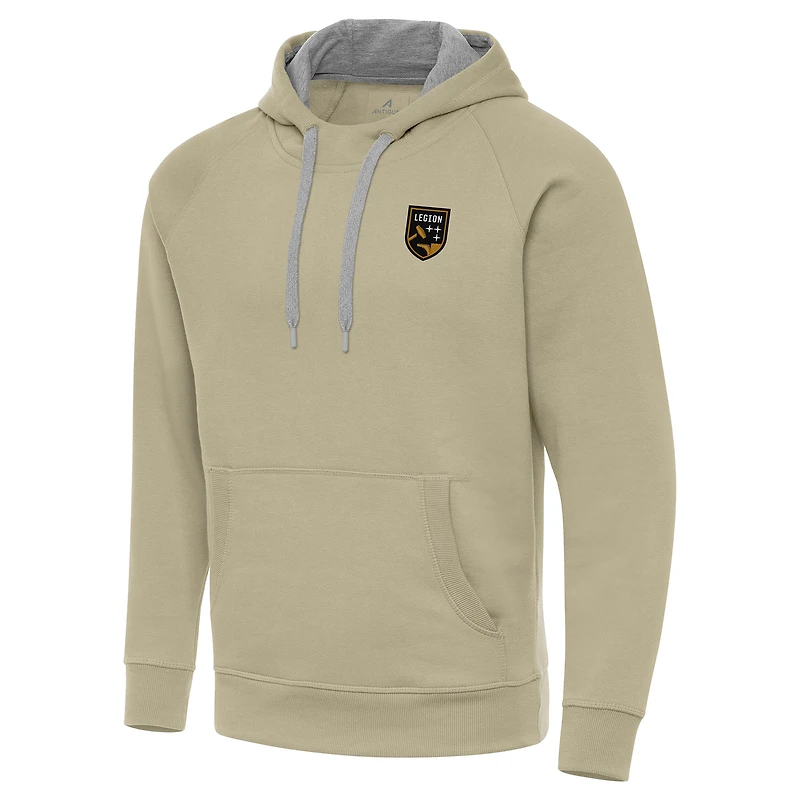 Men's Antigua Khaki Birmingham Legion FC Victory Raglan Pullover Hoodie