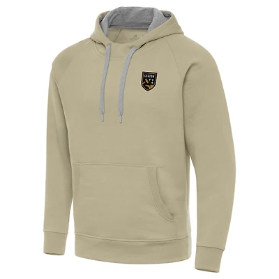 Men's Antigua Khaki Birmingham Legion FC Victory Raglan Pullover Hoodie