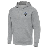 Men's Antigua  Heather Gray El Paso Locomotive FC Victory Raglan Pullover Hoodie