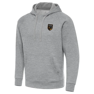 Men's Antigua Heather Gray Birmingham Legion FC Victory Raglan Pullover Hoodie