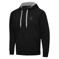 Men's Antigua  Black Las Vegas Lights FC Victory Raglan Full-Zip Fleece Hoodie