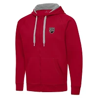 Men's Antigua  Red San Antonio FC Victory Raglan Full-Zip Fleece Hoodie
