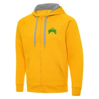 Men's Antigua  Gold Tampa Bay Rowdies Victory Raglan Full-Zip Fleece Hoodie