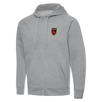Men's Antigua  Heather Gray Phoenix Rising FC Victory Raglan Full-Zip Fleece Hoodie